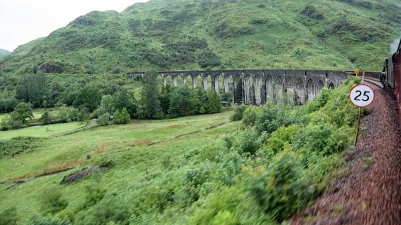 The Jacobite crossing The Glenfinnan Viaduct