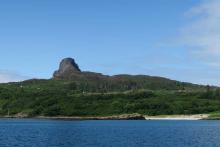The ferry stops off at Eigg enroute to Muck